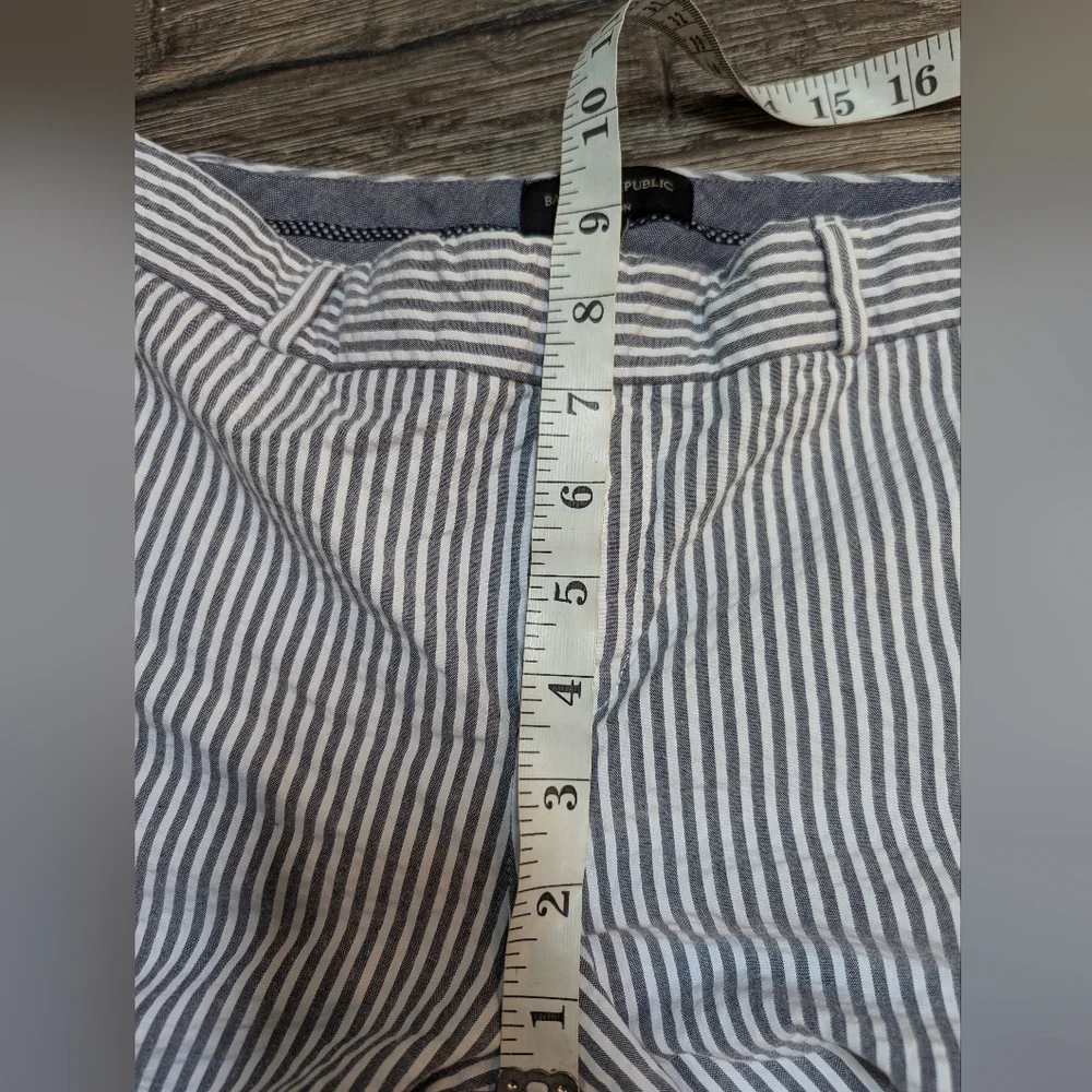 Banana Republic Size 2 Pants Trousers Seer Sucker Cropped Ankle Straight Leg - Picture 5 of 8